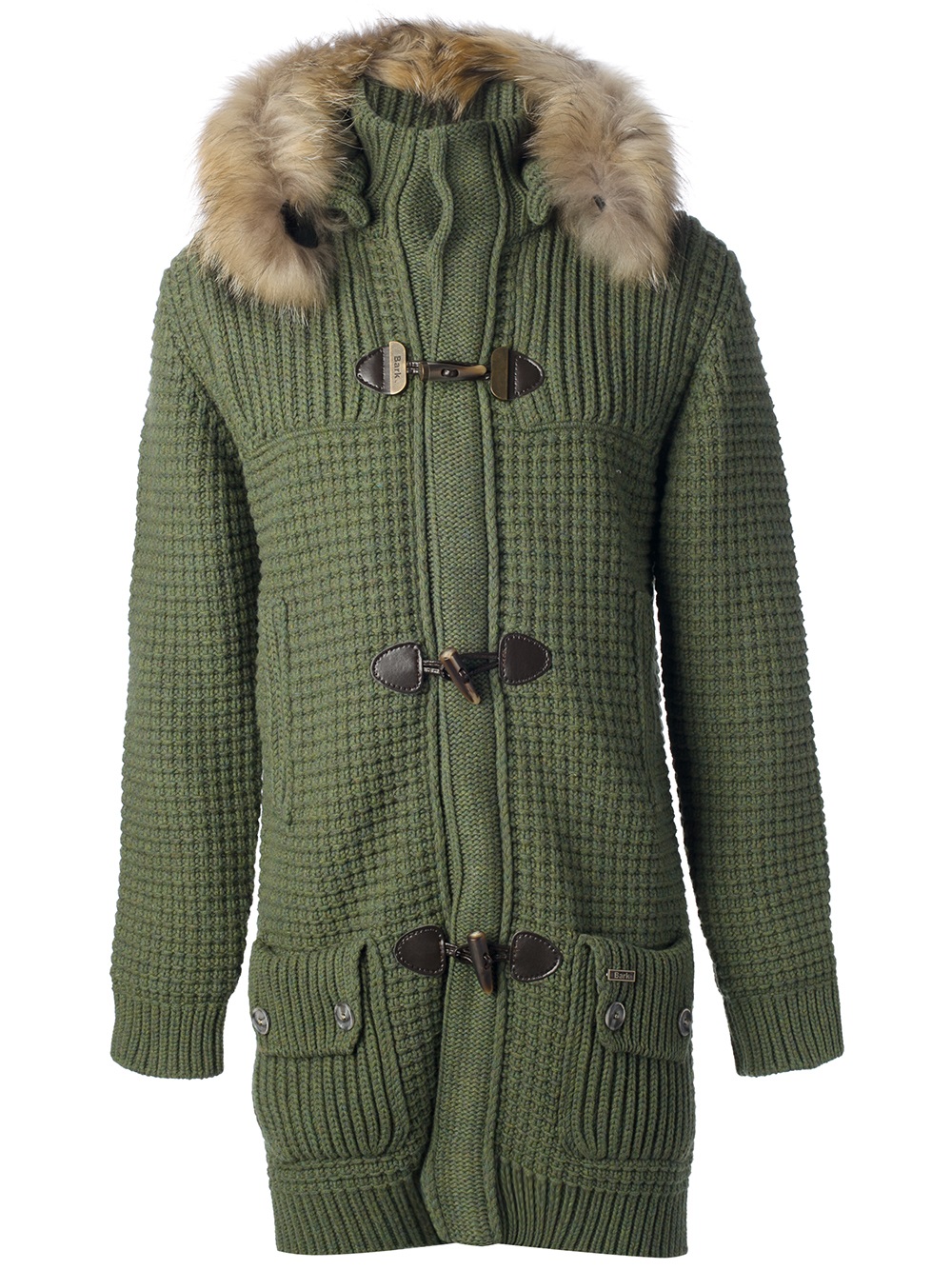 Lyst Bark Knitted Duffle Coat in Green for Men