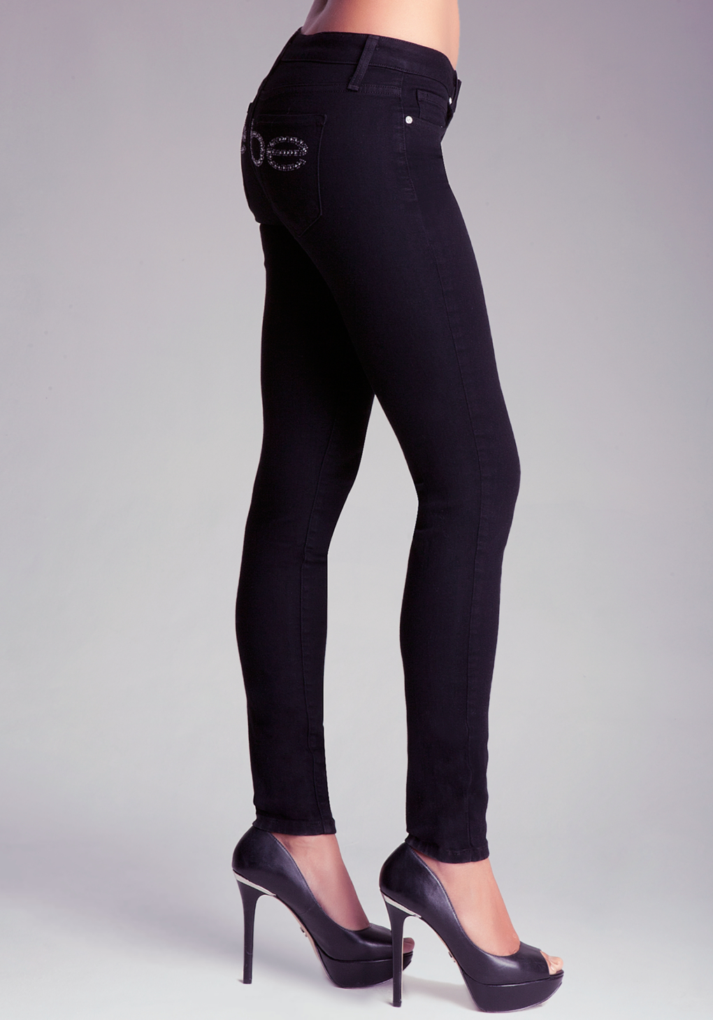 Bebe Logo Icon Skinny Jeans In Black Lyst