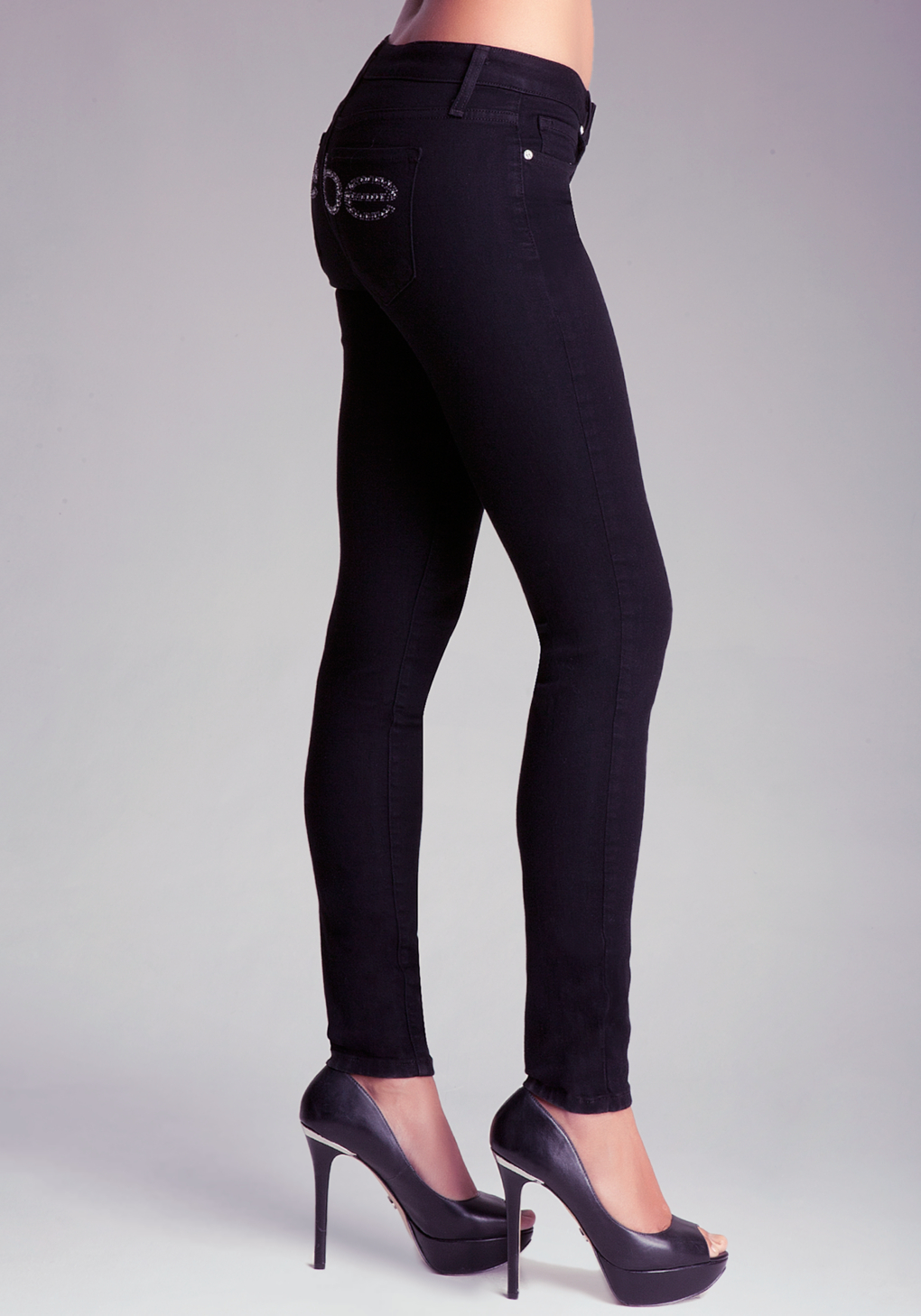 Bebe Logo Icon Skinny Jeans in Black - Lyst