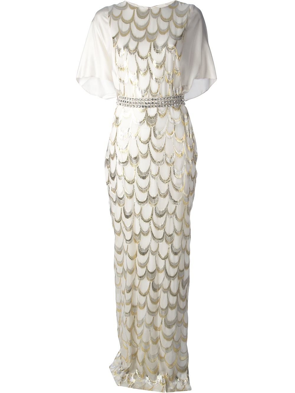 Lyst By Malene Birger Diamante Maxi Dress In White Gallery
