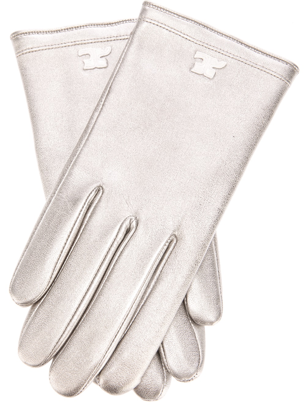Courreges Leather Gloves in Grey (White) - Lyst