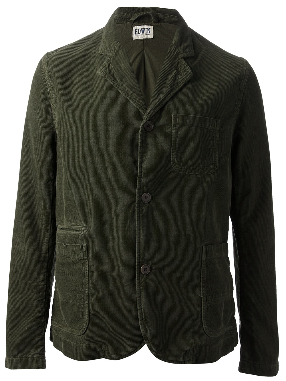 Edwin Three Button Corduroy Blazer in Green for Men Lyst