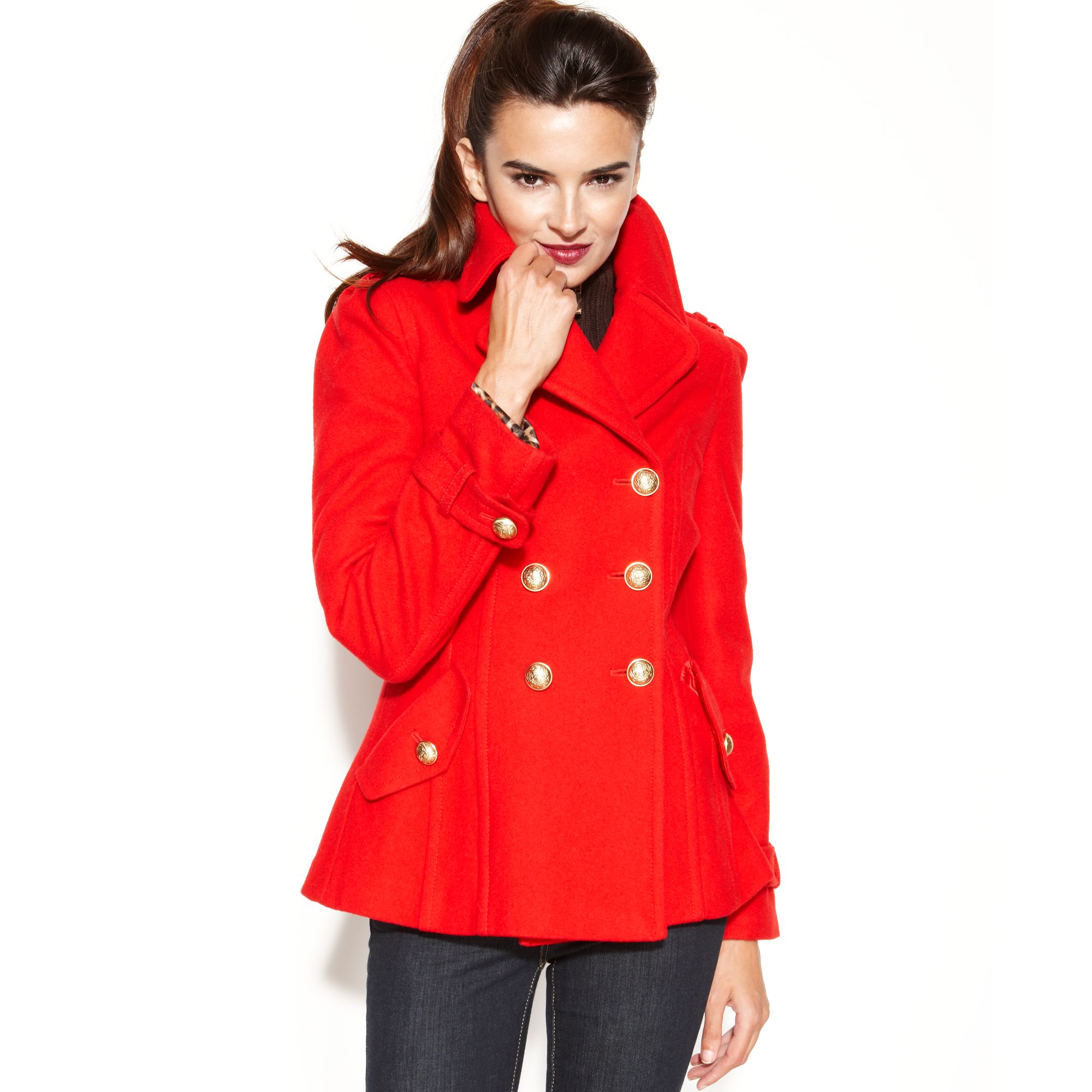 Women's 2025 pleated peacoat