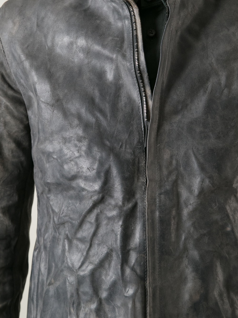 Layer Zero Horse Leather Jacket in Gray for Men | Lyst
