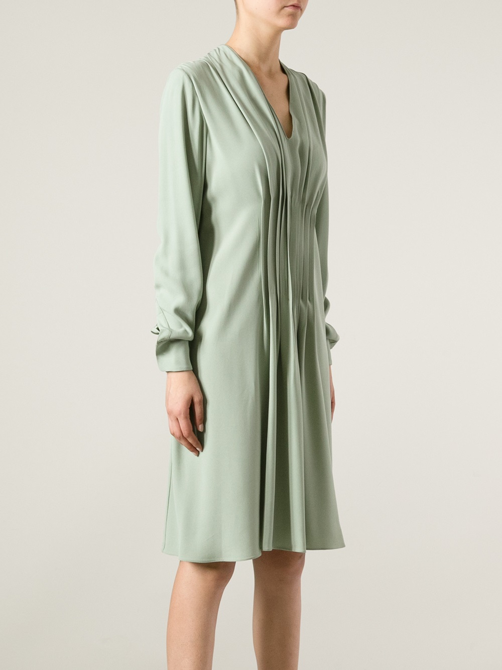 Lyst - Marni Pleated Dress in Green