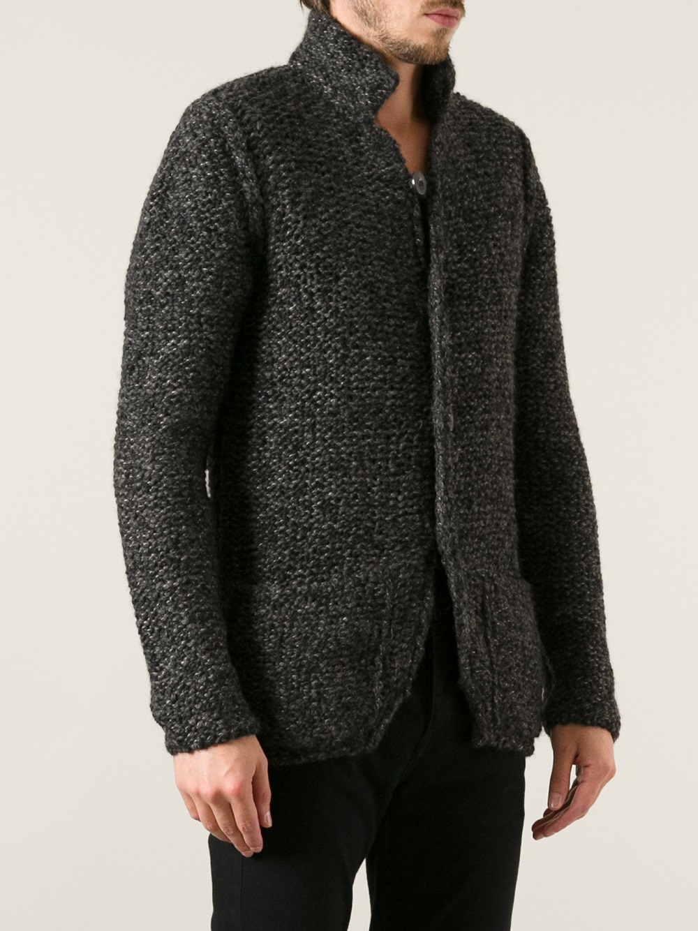 stand collar cardigan