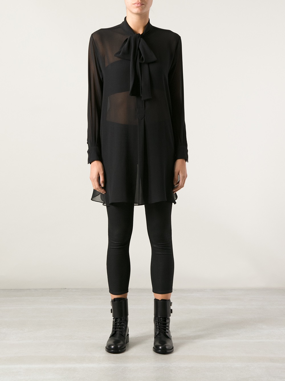 long sheer blouse