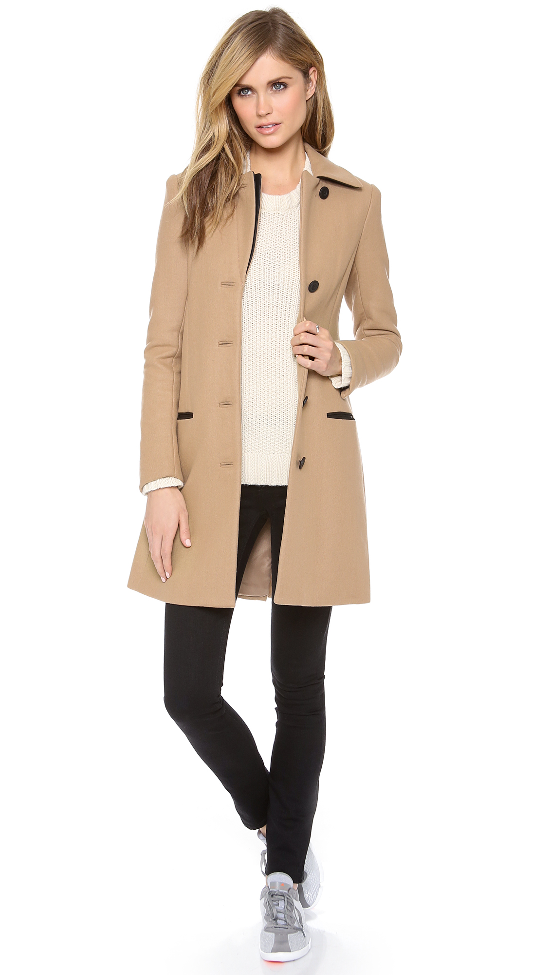 Theory Leather Gazella Coat in Camel (Natural) - Lyst