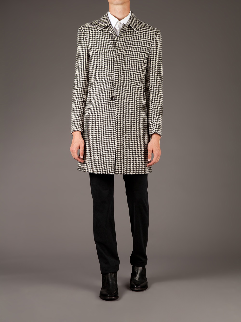 Thom Browne Dogtooth Coat in Black for Men Lyst