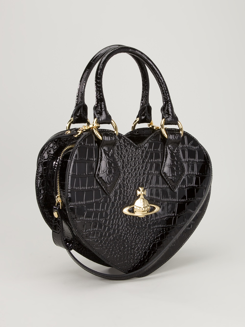 Vivienne Westwood Heart Bag Chancery Black With Big Gold Orb 