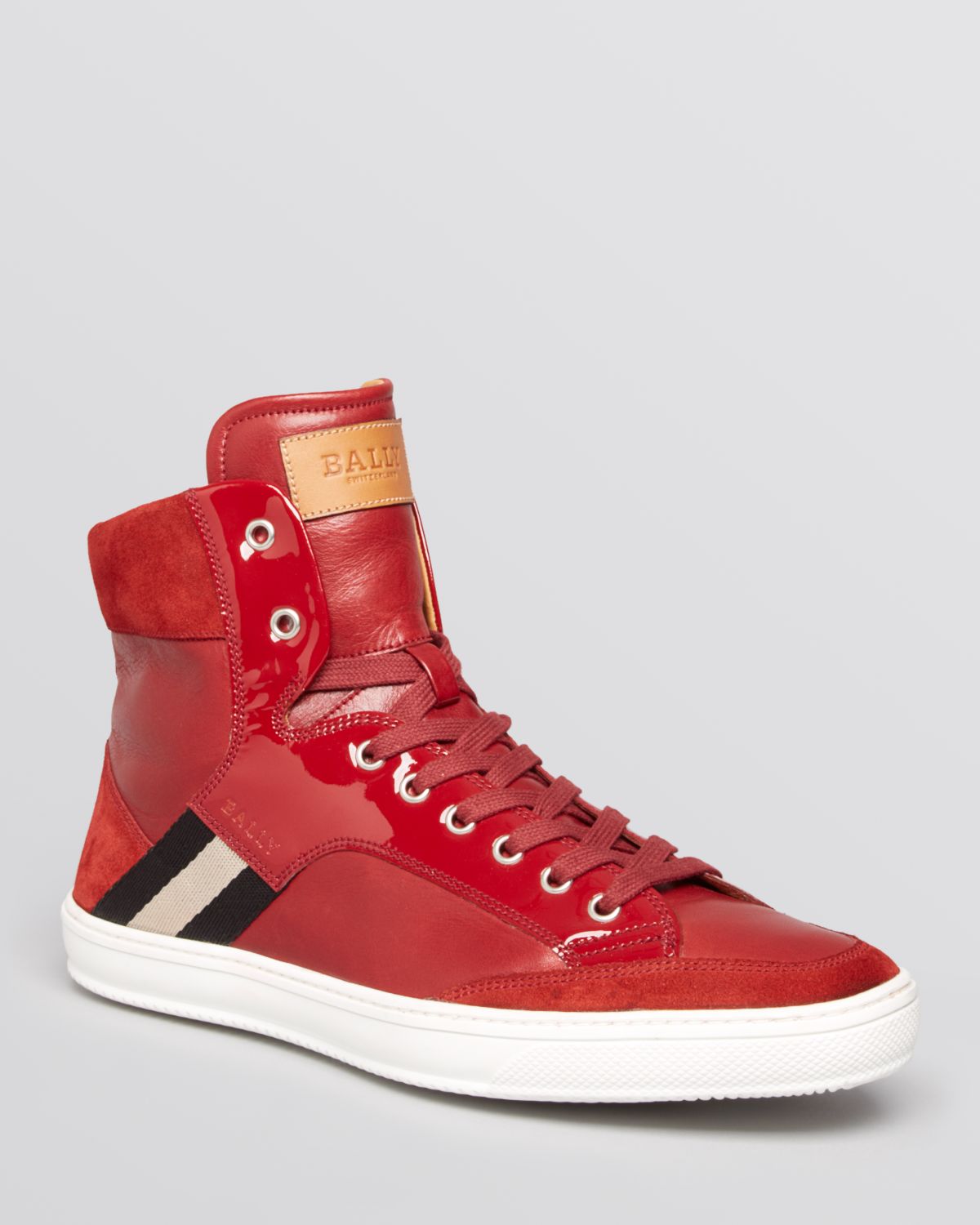 Bally Oldani High Top Sneakers in Red 