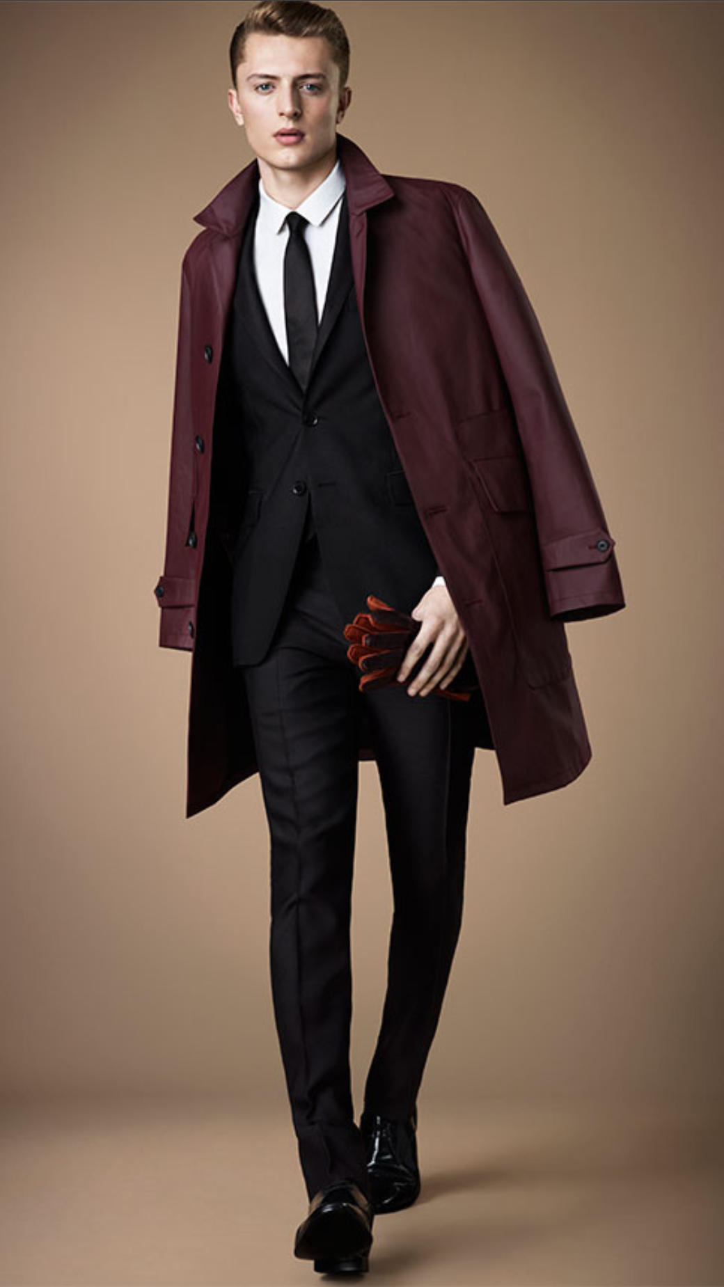 burberry burgundy coat