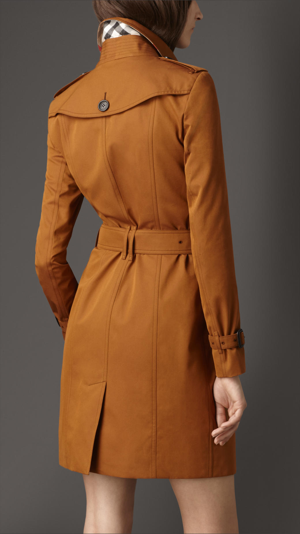 Burberry Long Slim Fit Gabardine Trench Coat in Toffee (Brown) - Lyst