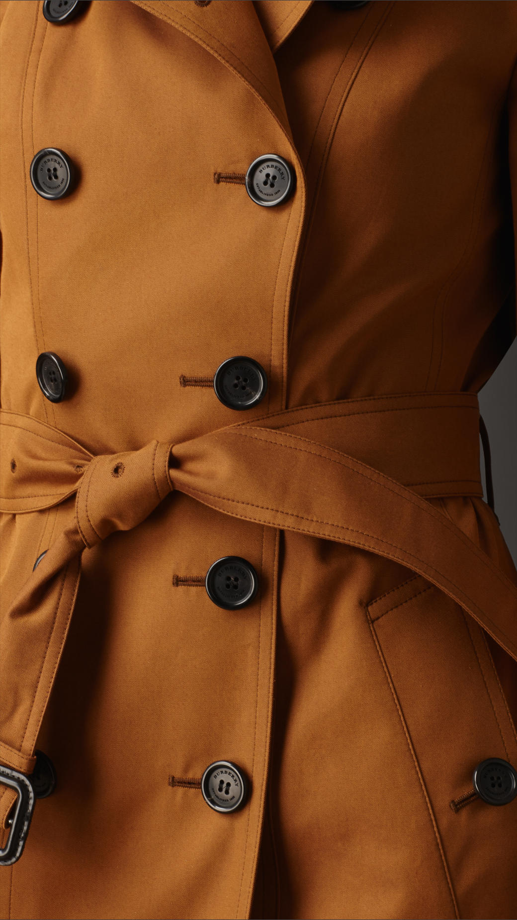 Burberry Long Slim Fit Gabardine Trench Coat in Brown | Lyst