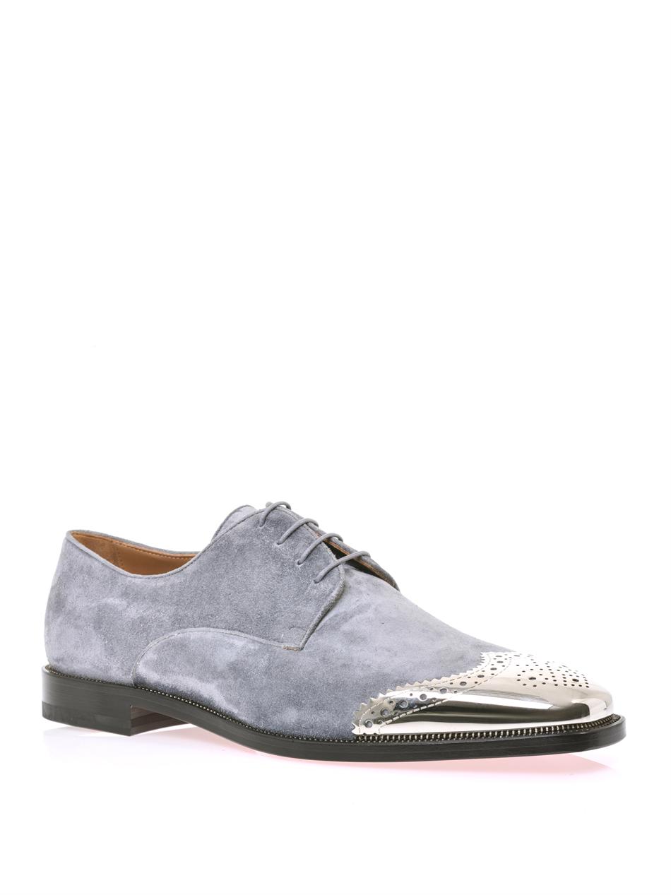 Christian Louboutin Suede Shoes in Grey (Gray) for Men - Lyst