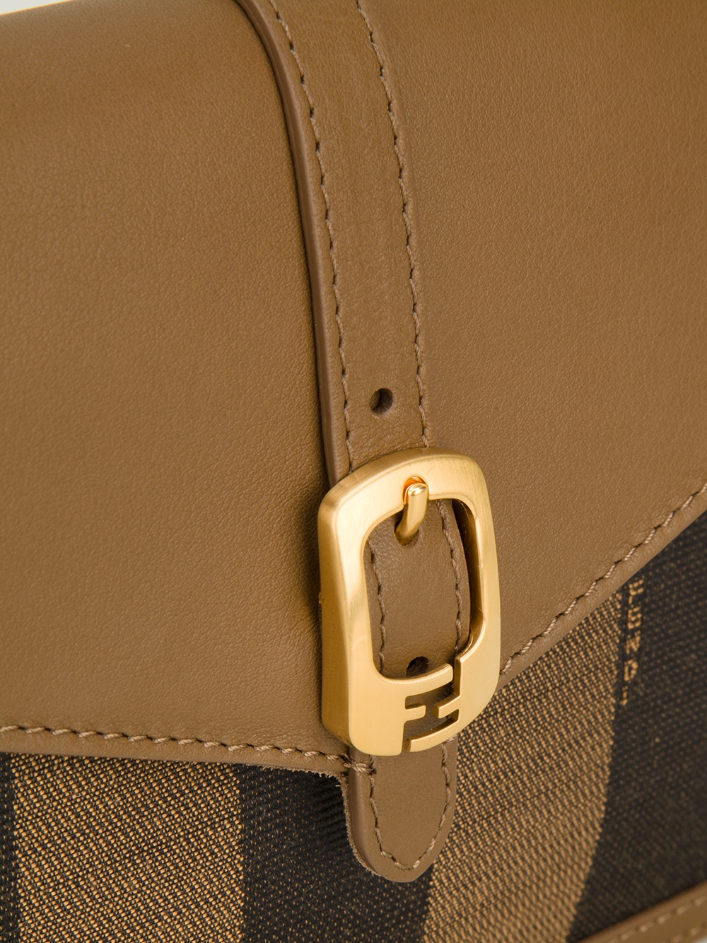 Fendi Pequin Clutch Bag in Brown - Lyst