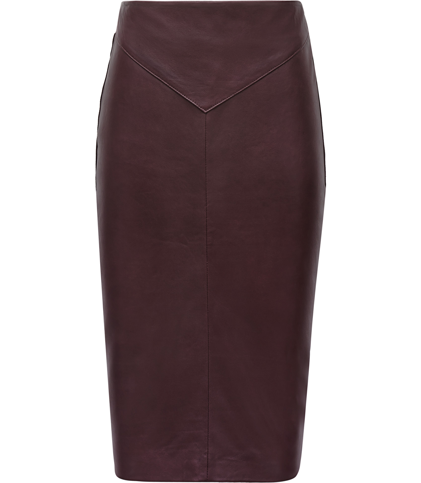 Reiss Shannon Leather Pencil Skirt in Burgundy (Red) - Lyst