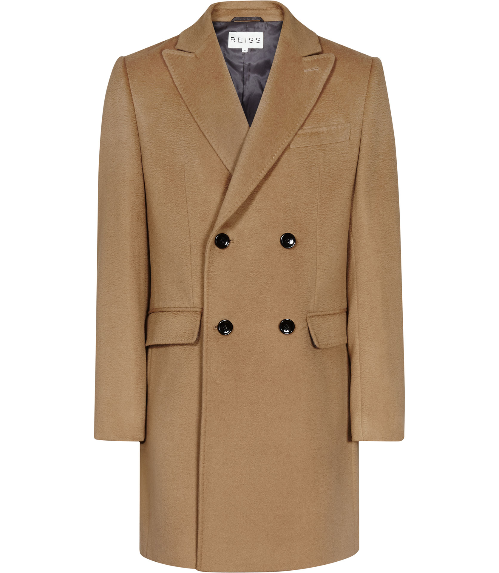 Reiss Kanye Double Breasted Coat Lapel in Camel (Brown) for Men - Lyst