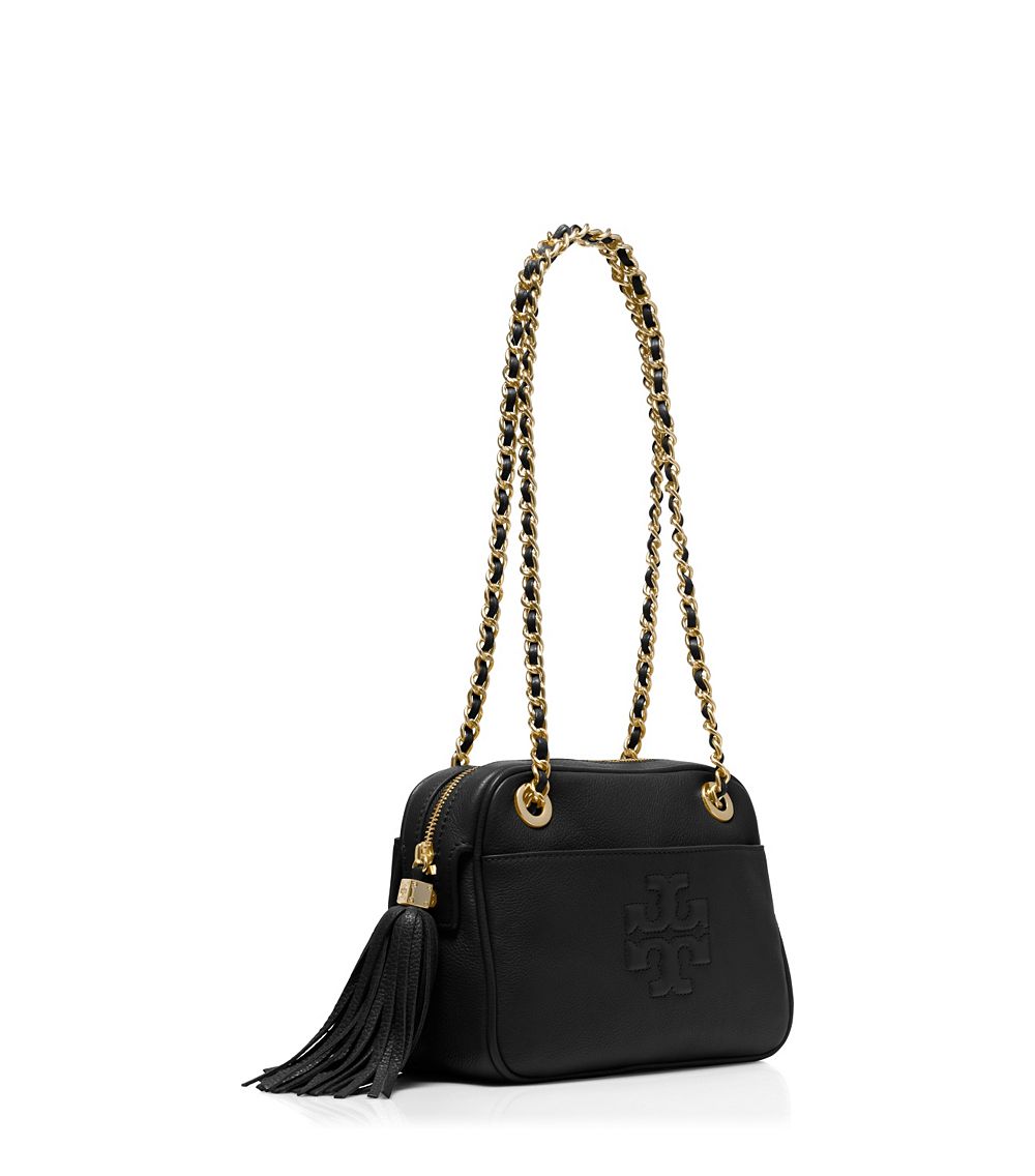 tory burch black and gold crossbody