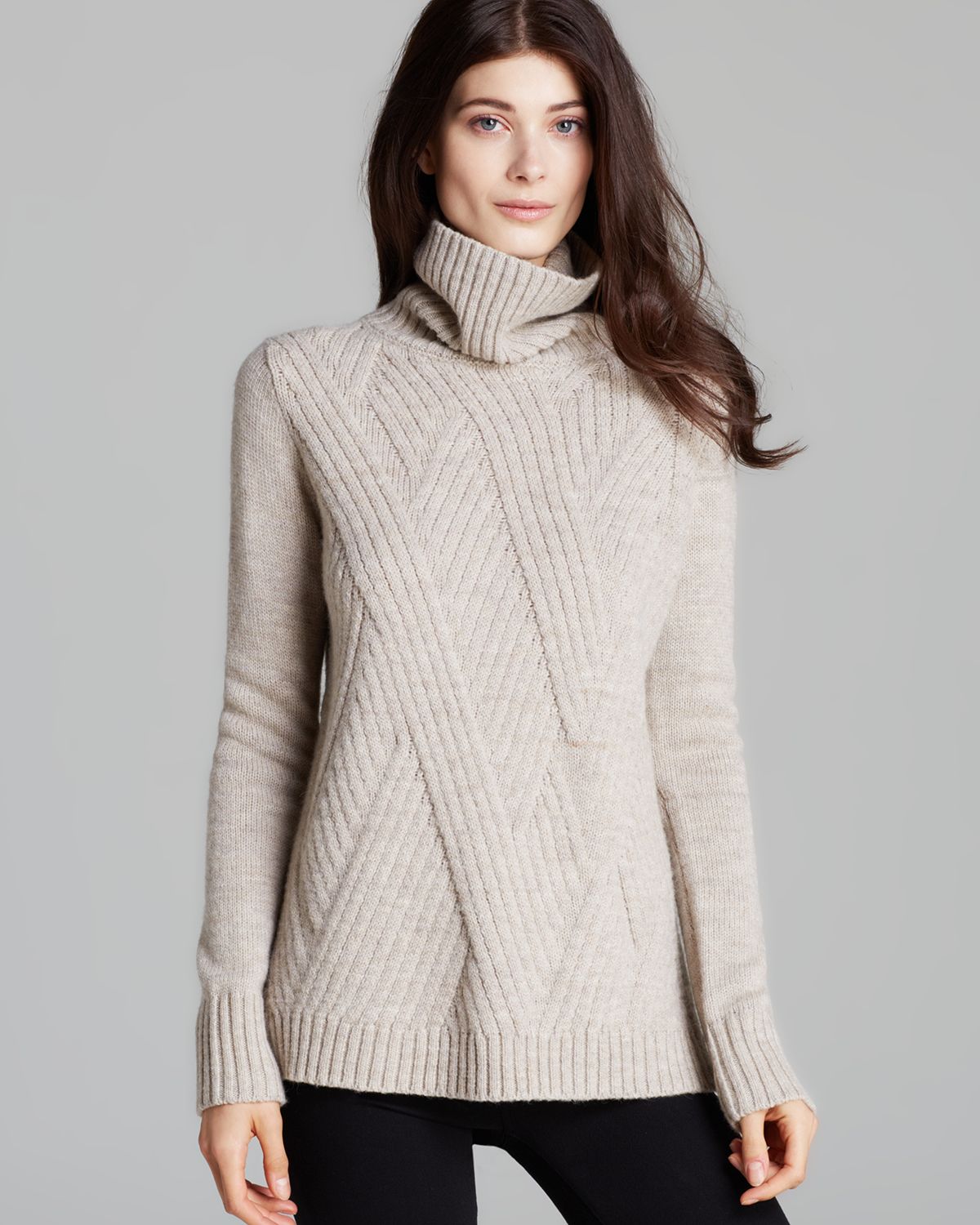 Lyst - Vince Sweater Traveling Turtleneck in Natural