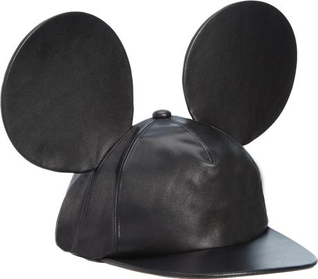 Comme Des Garçons Mouse Ears Leather Baseball Cap in Black for Men ...