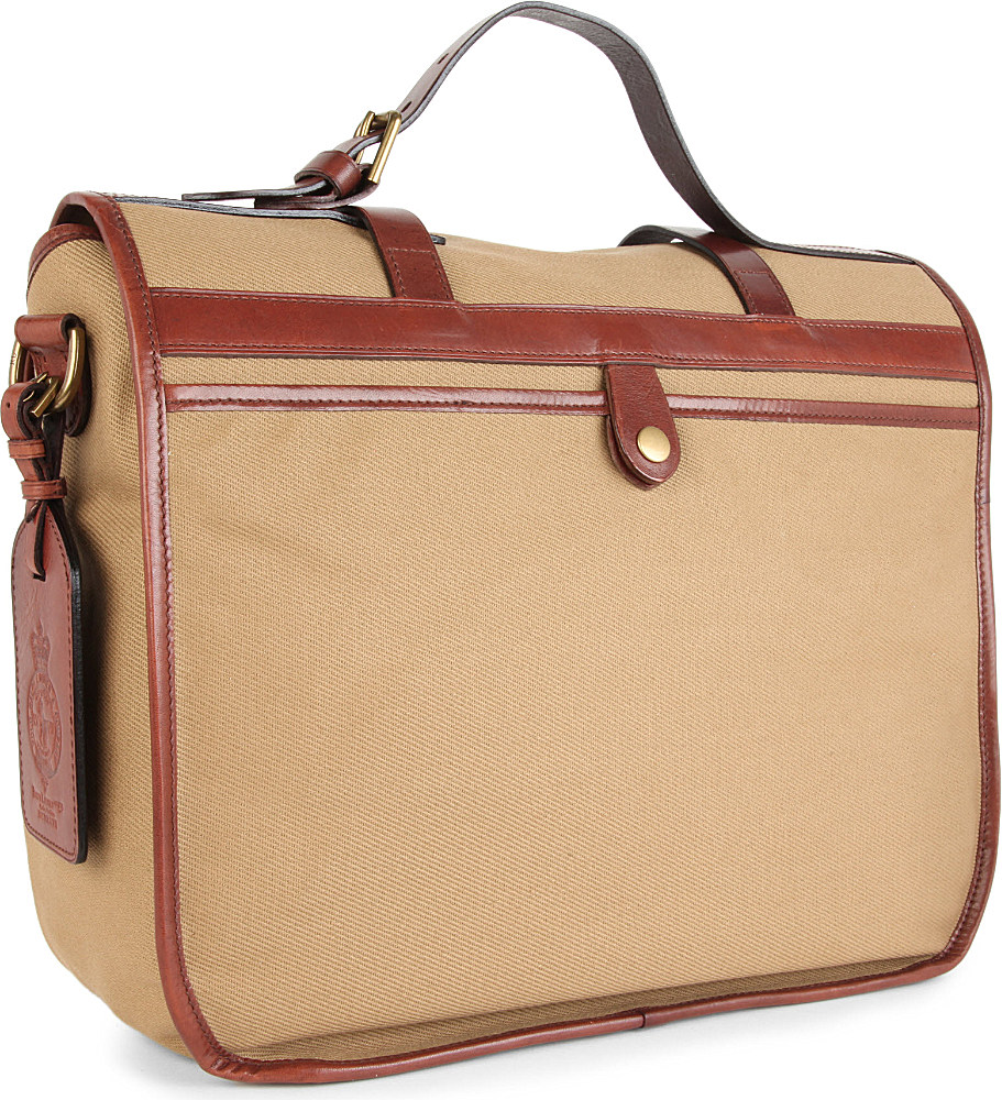 Ralph Lauren Canvas And Leather Messenger Bag in Brown for Men Lyst