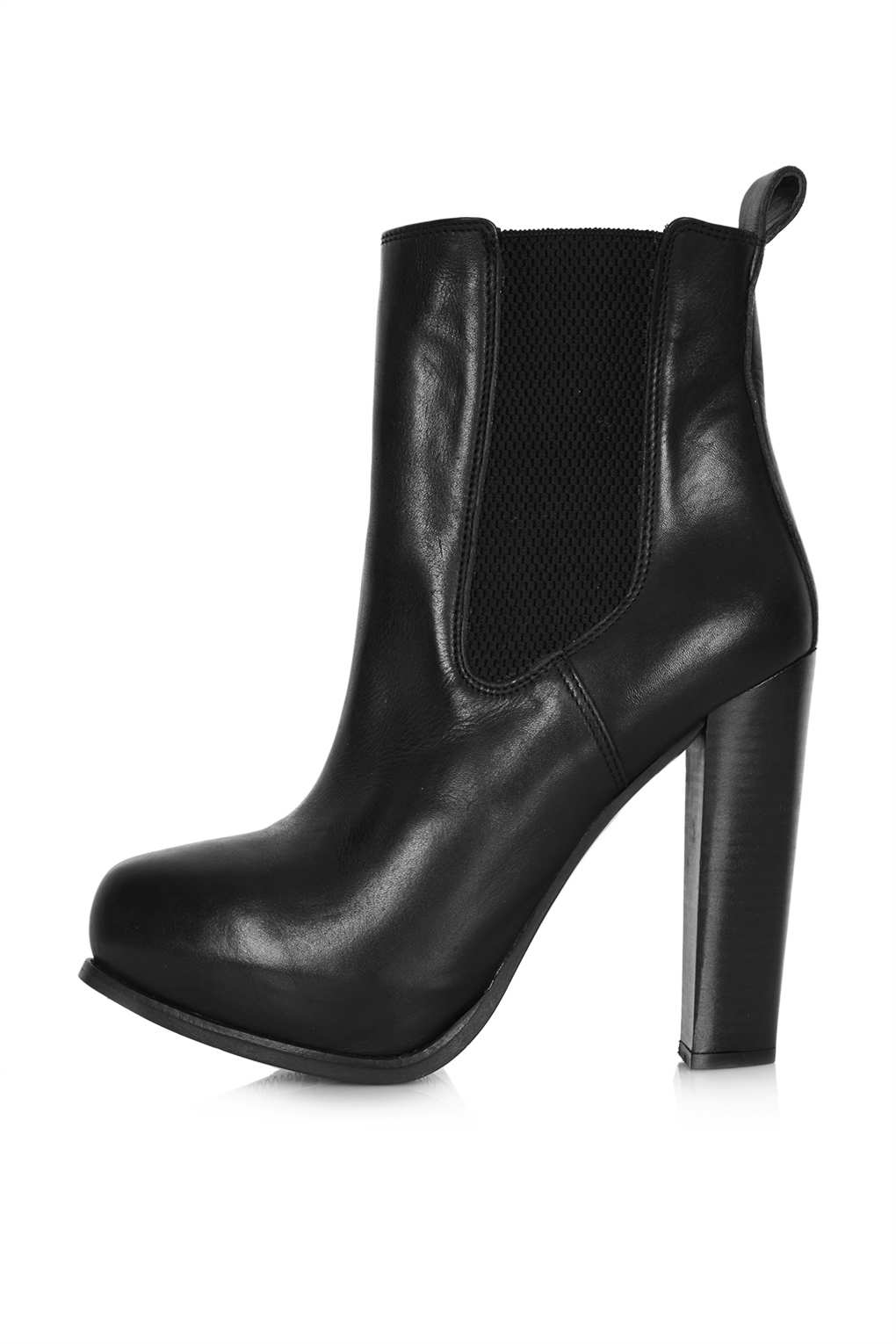 TOPSHOP Polly Premium Chelsea Boots in Black (Blue) - Lyst