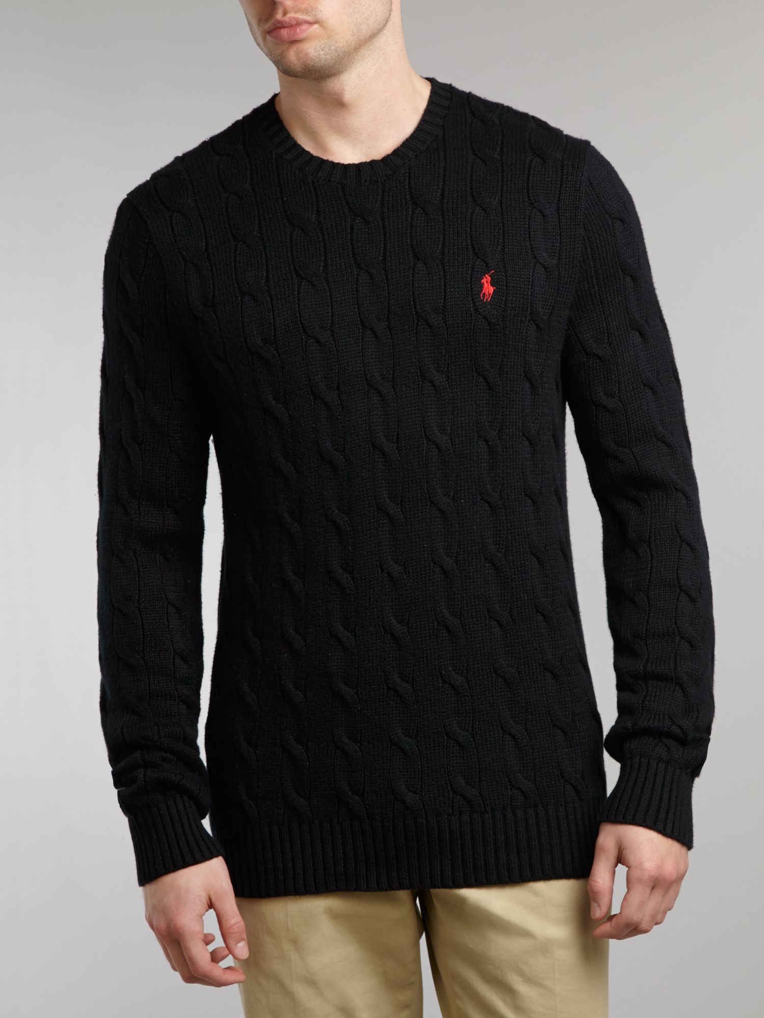 solid black polo shirts red ralph lauren cable knit jumper