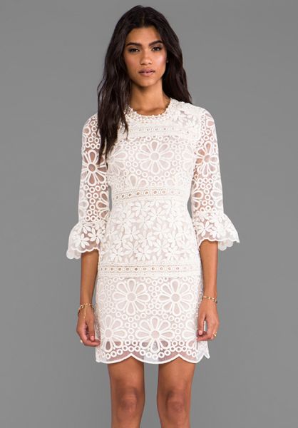 Anna Sui Runway Nouvelle Vague Daisy Embroidered Organza Dress in Cream ...