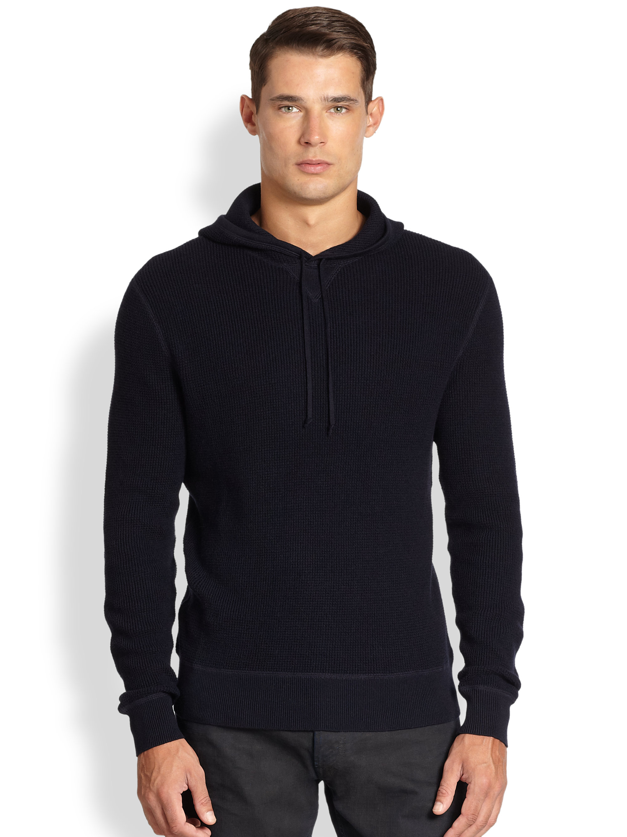 Ralph Lauren Black Label Cotton and Cashmere Thermal Hoodie in Black ...