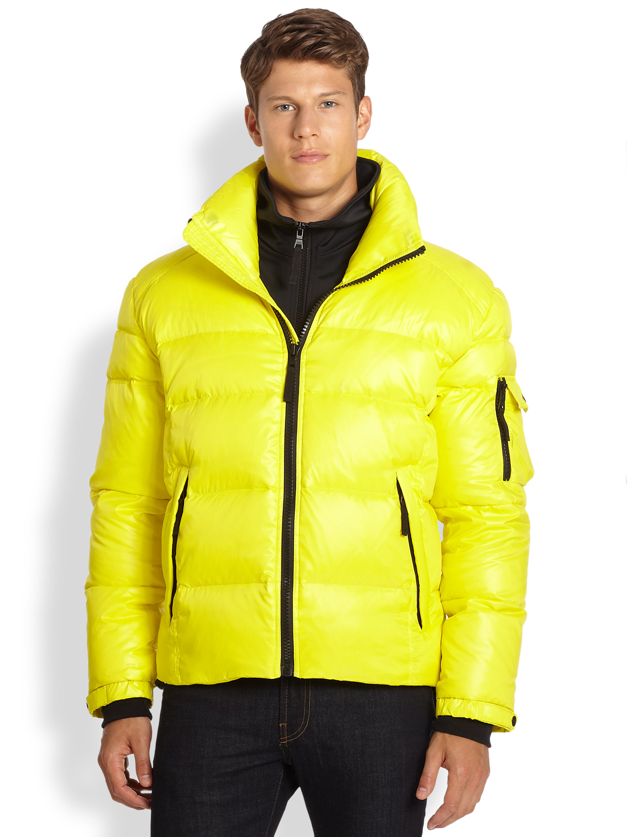 Sam. Racer Quilted Jacket in Neon Yellow (Yellow) for Men - Lyst