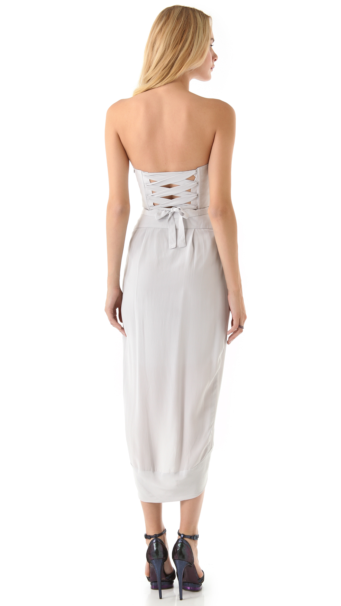 Zimmermann Strapless Lace Back Dress in White Lyst