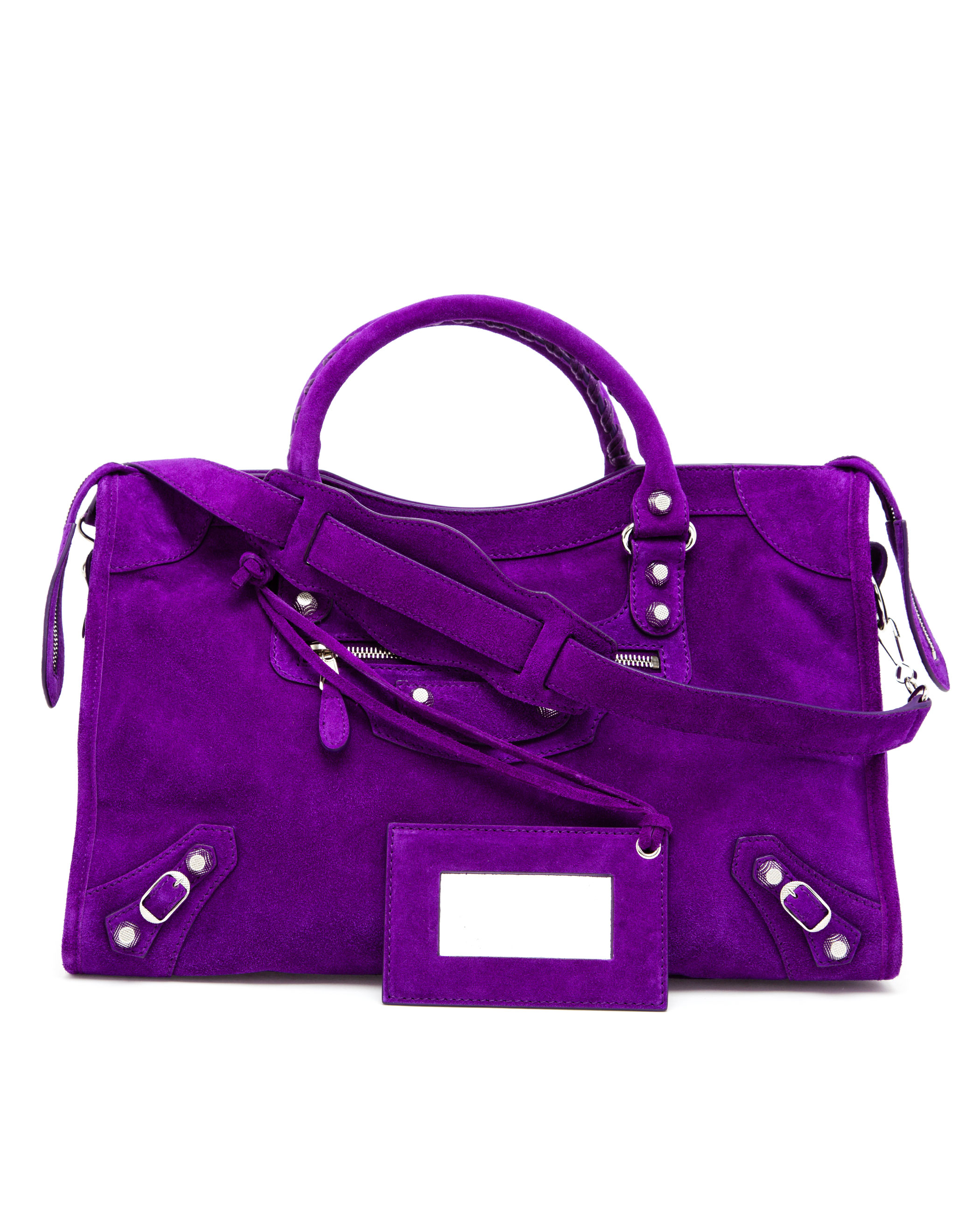 Balenciaga Classic City Suede Bag in Purple | Lyst