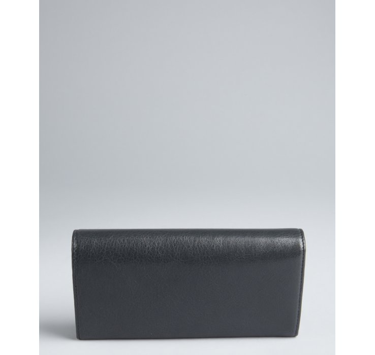 Lyst - Balenciaga Grey Pebbled Leather Snap Continental Wallet in Gray