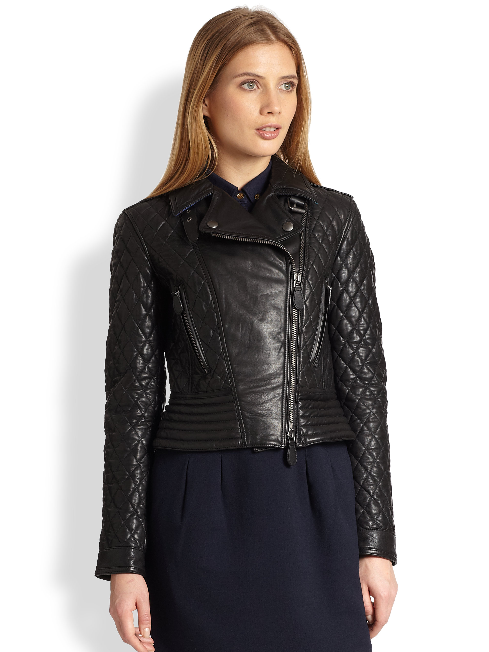 burberry brit leather biker jacket