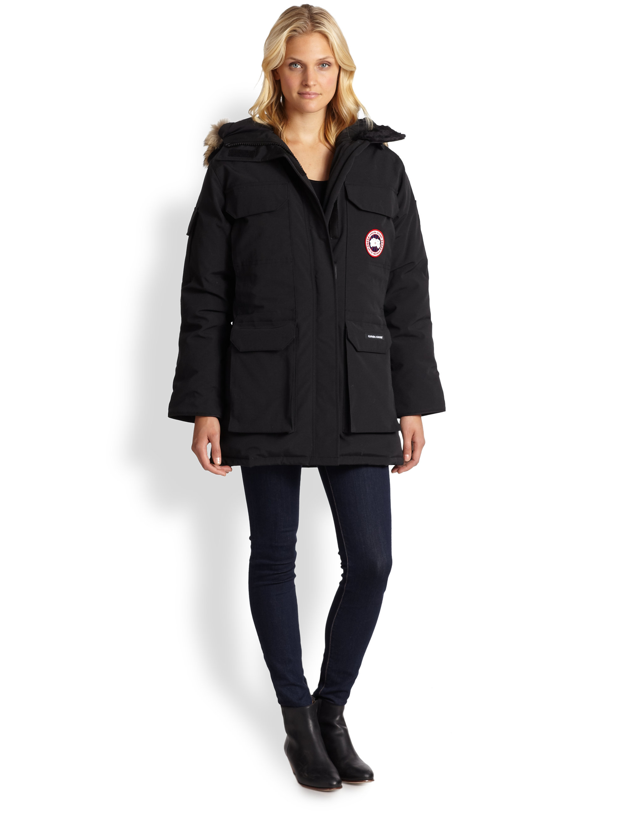 Canada goose Expedition Fur Trimmed Parka in Black | Lyst