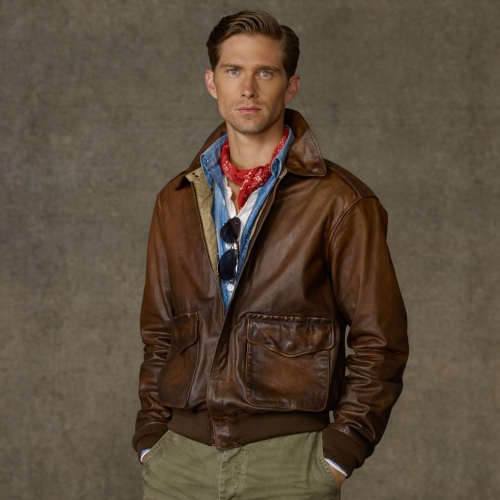 Polo Ralph Lauren Farrington Bomber Jacket in Brown for Men | Lyst