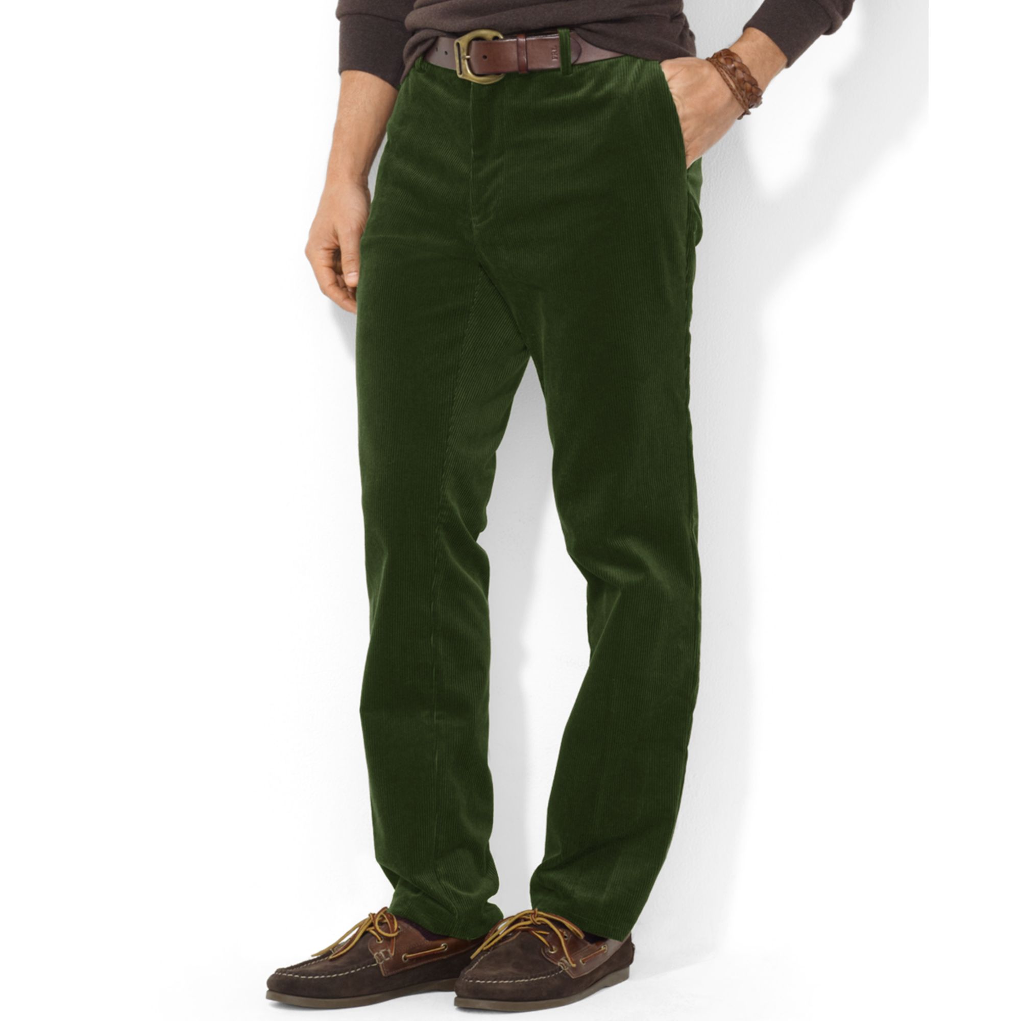 Ralph Lauren Classic-fit Stretch corduroy Pants in Green for Men | Lyst