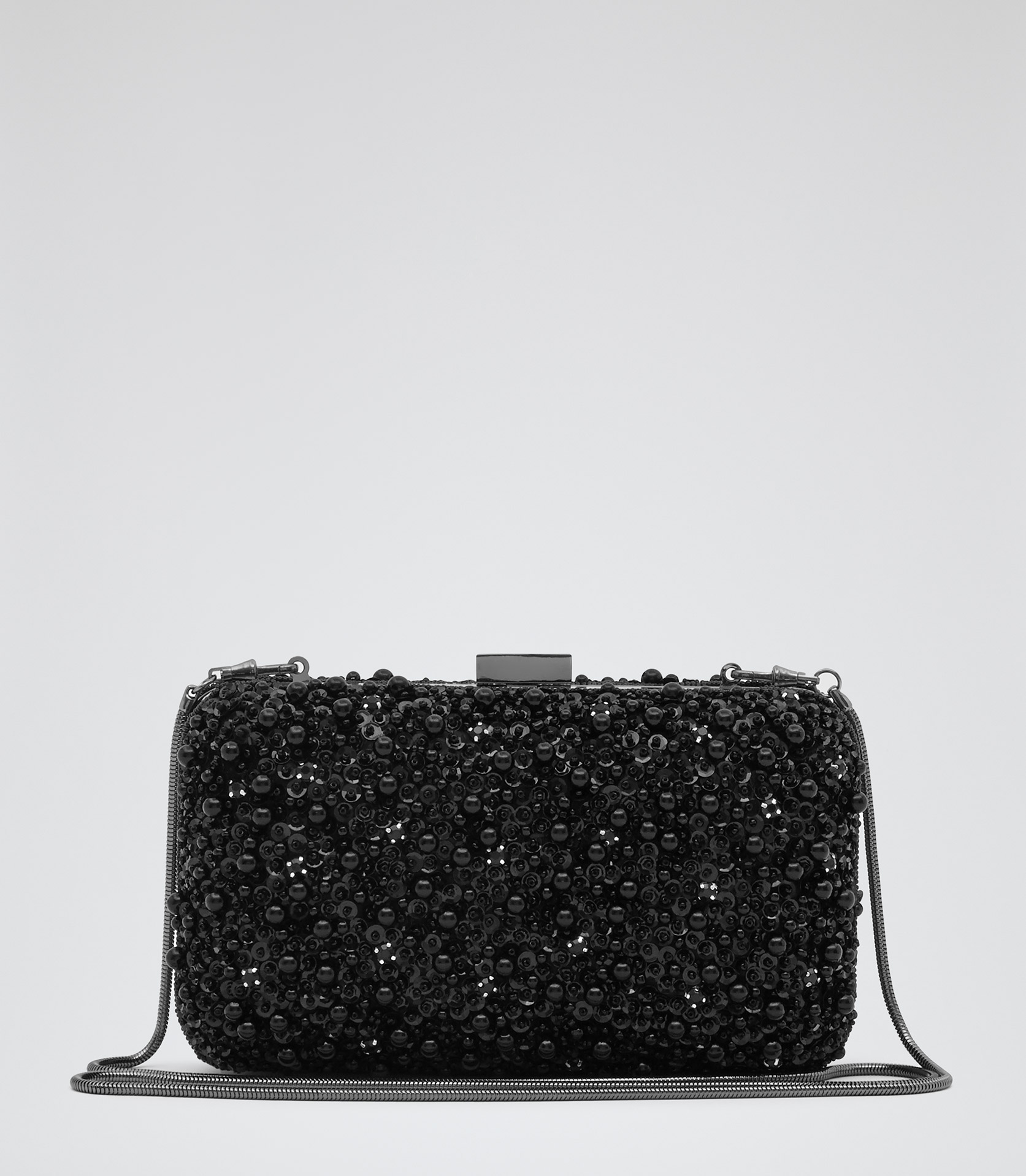 Reiss Miro Beaded Box Clutch Bag in Black Lyst