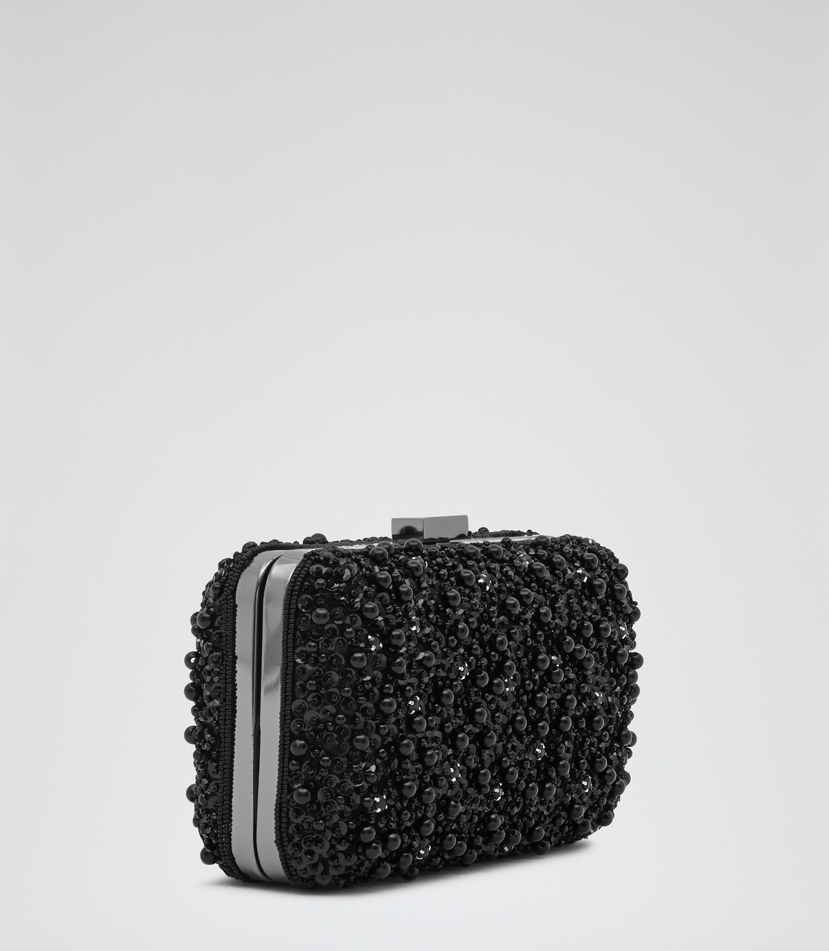 black beaded clutch bag