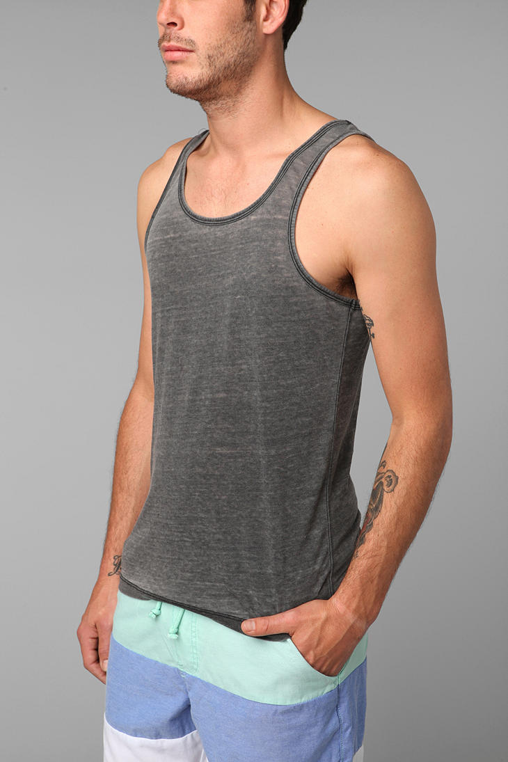 Lyst Urban outfitters Alternative Shaggy Burnout Tank Top in Black