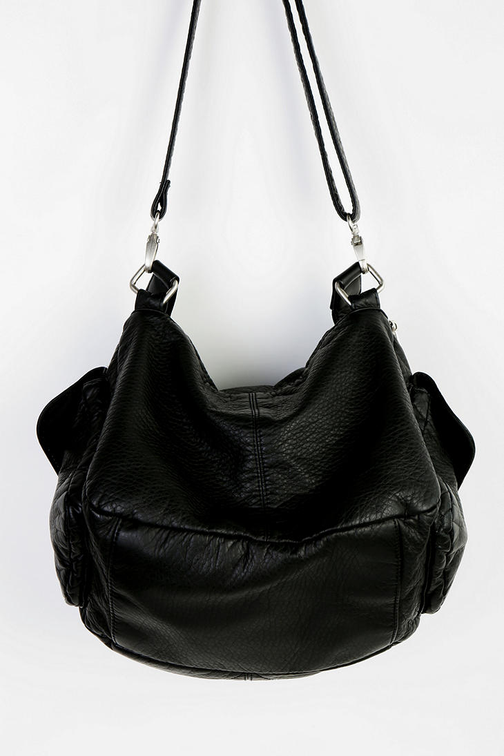 slouchy vegan leather hobo bag