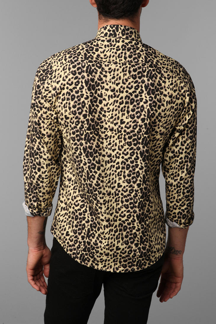 Urban Outfitters Civil Cheetah Print Shirt in Black for Men - Lyst