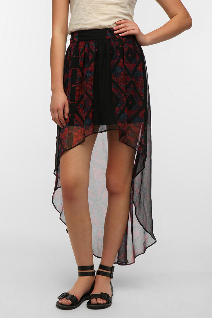 Lyst - Urban outfitters High Low Chiffon Skirt