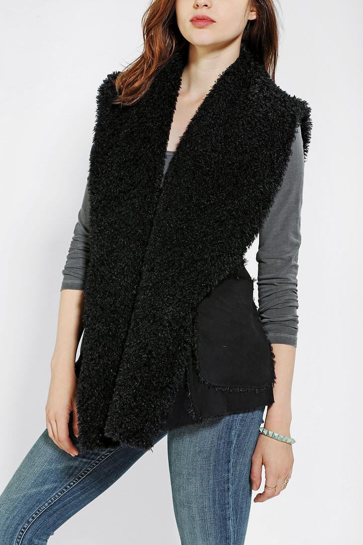 Urban Outfitters Obey Desert Sherpa Vest in Black - Lyst