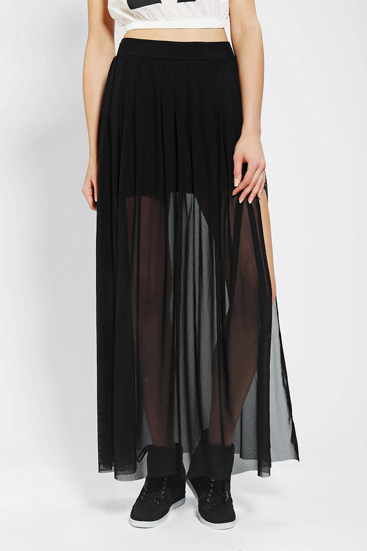 illusion maxi skirt