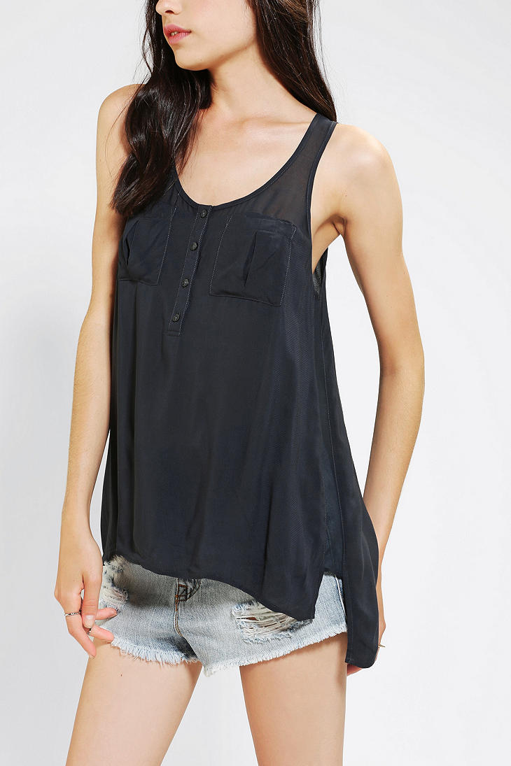Urban Outfitters Silence Noise Military Tank Top in Black - Lyst
