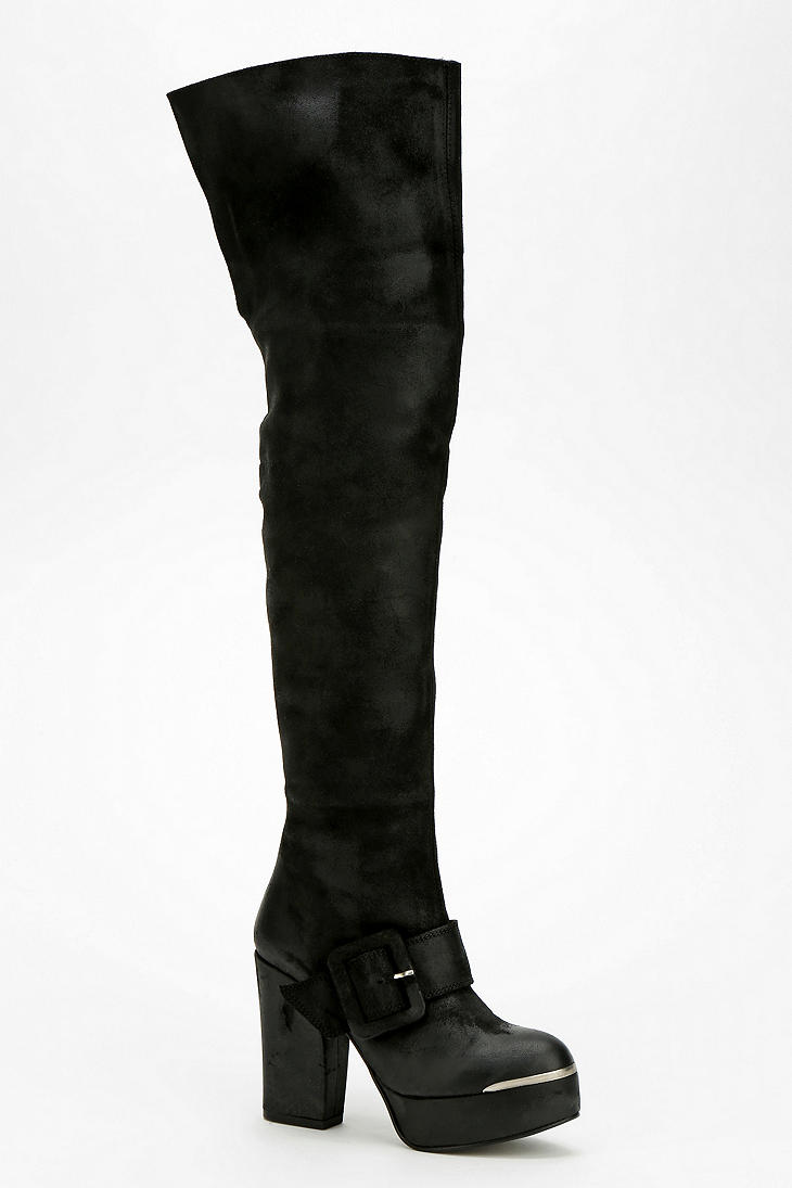 Lyst - Urban Outfitters Sixtyseven Buckled Platform Overtheknee Boot in ...