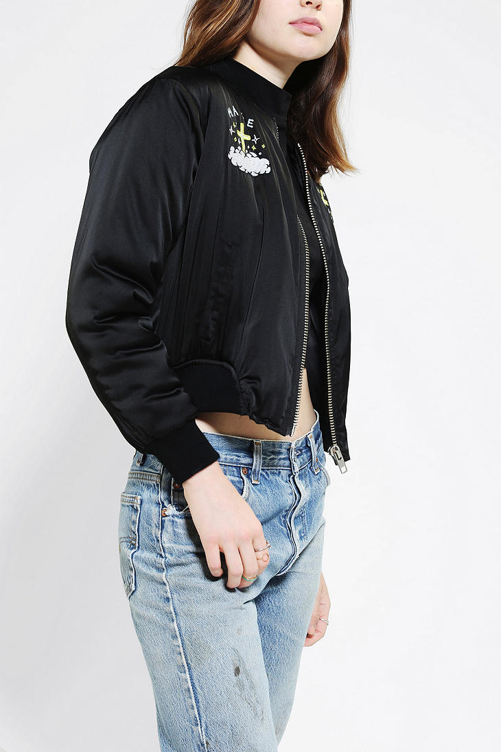 Urban Outfitters Unif Hardcore Unicorn Bomber Jacket in Black | Lyst