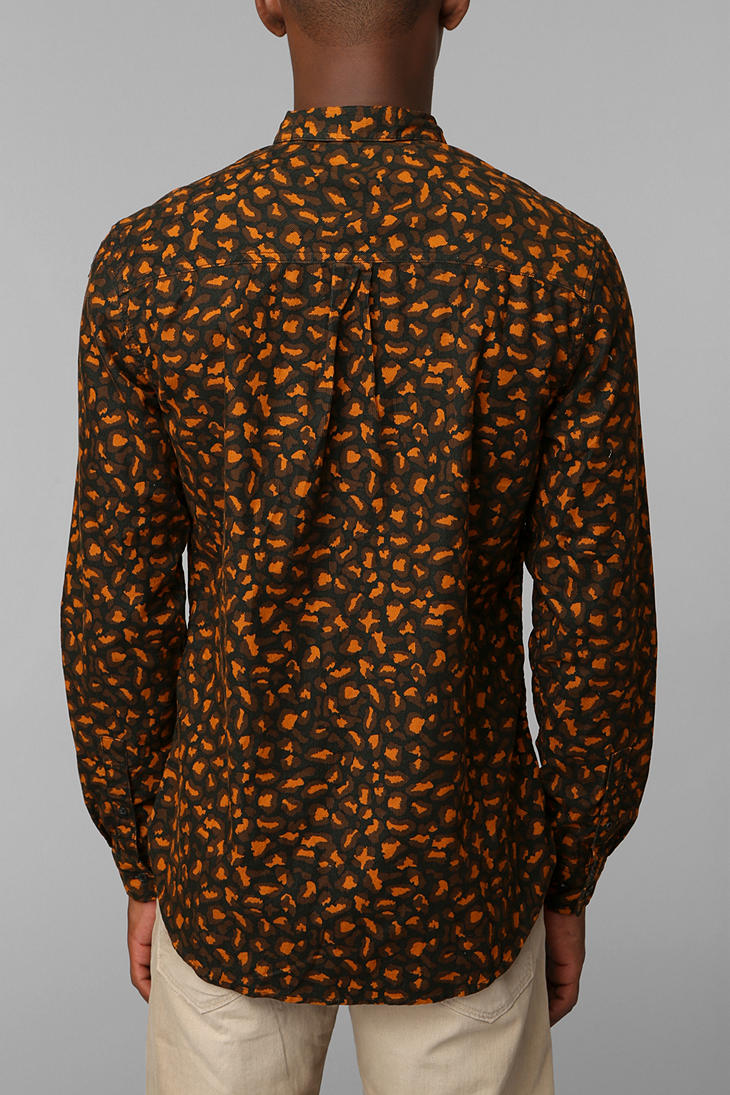 leopard button down men